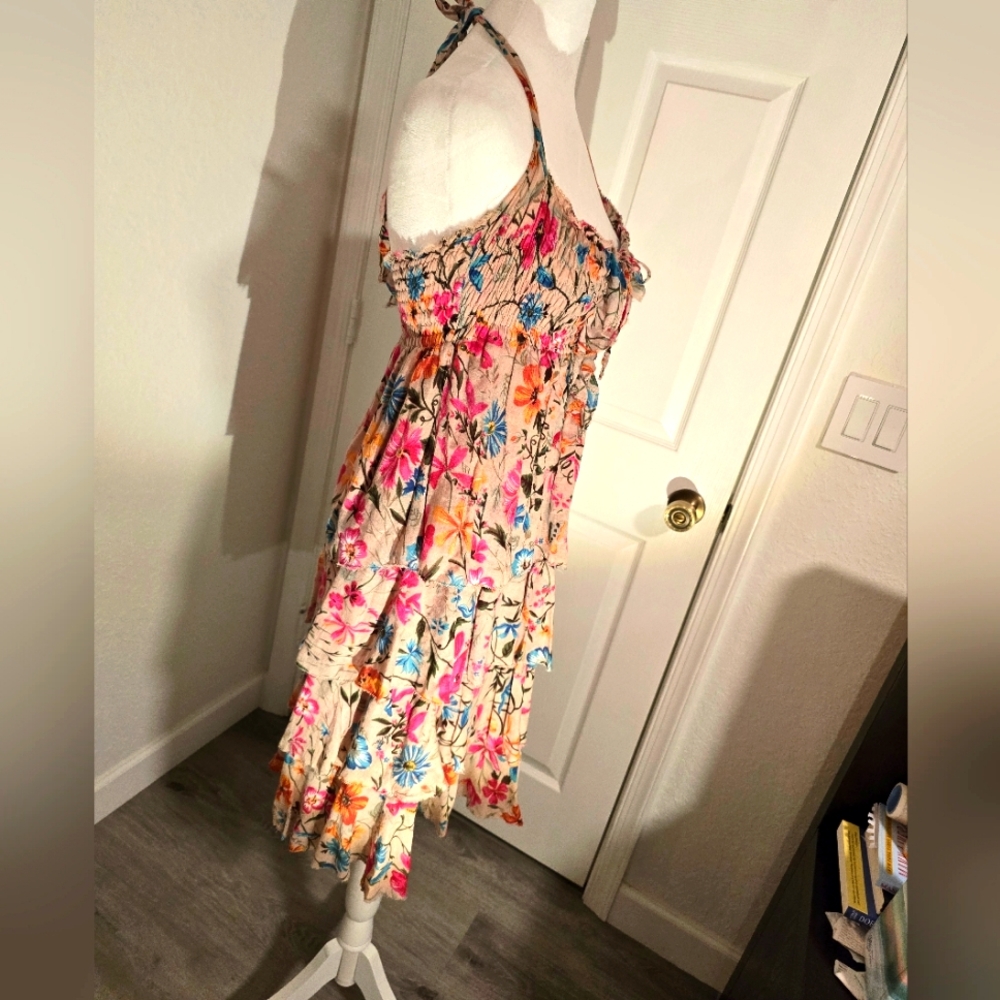 Paola Frani italian desighner cotton open back summer dress. Size S